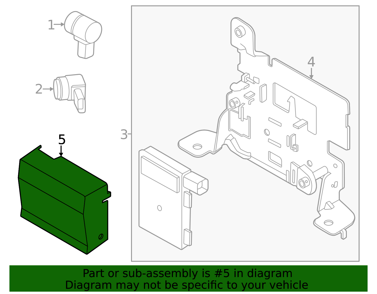 2024-2025 Ford Ranger Cruise Control Distance Sensor Cover N1WZ-14C022 ...