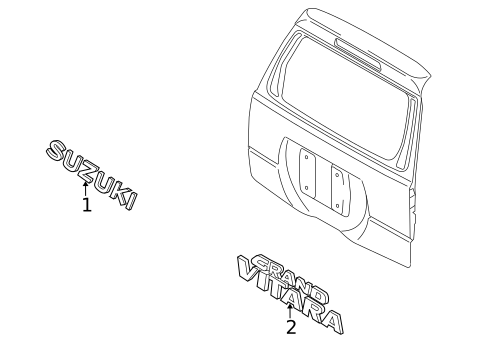 Exterior Trim - Back Door for 2010 Suzuki Grand Vitara #0
