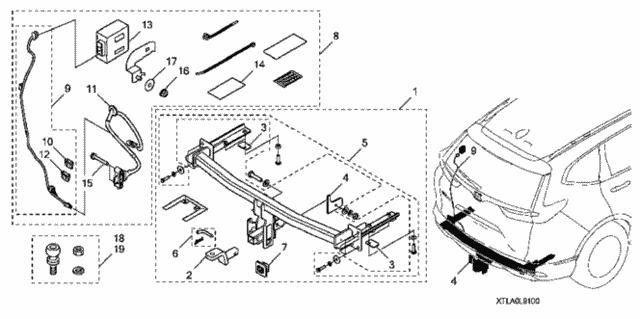 Trailer Hitch, Harness & Ball for 2019 Honda CR-V #0