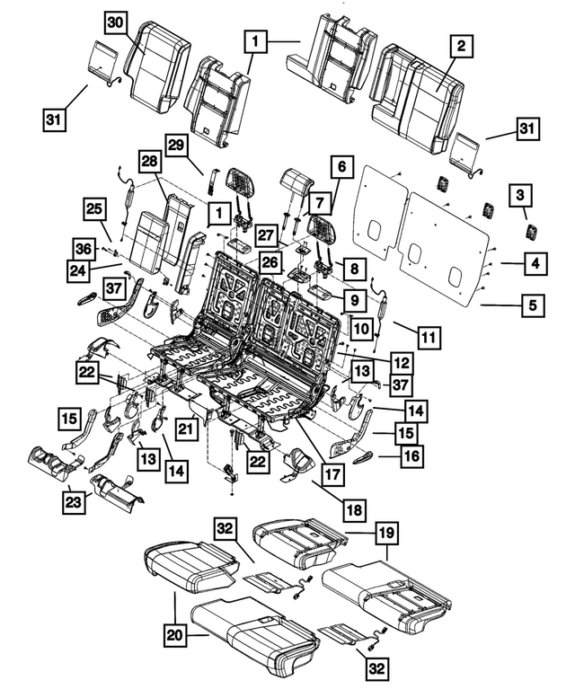 68086222AA - Interior Trim: Seat Back Foam, Bolster for Mopar Image