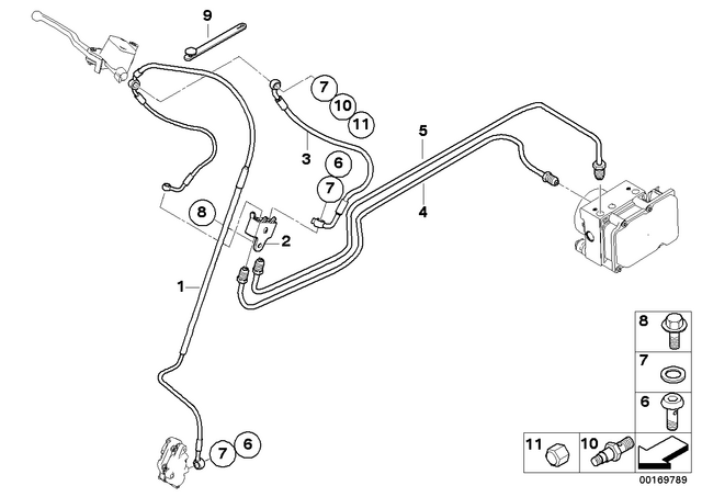 34327696835 - : Brake Hose Front for BMW-Motorrad Image