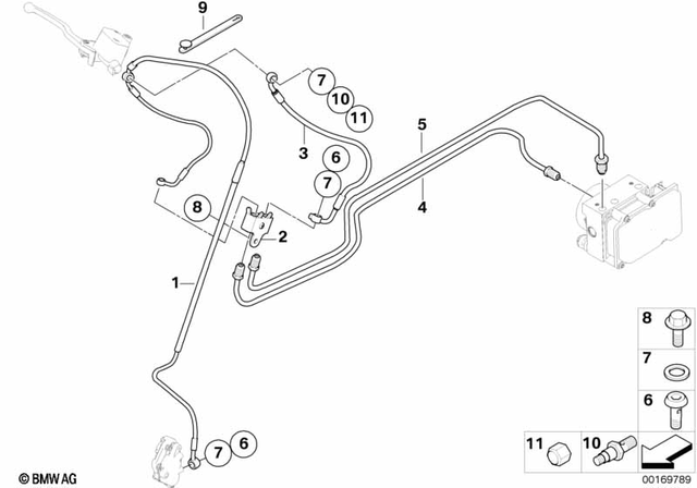 34327696834 - : Brake Hose Front for BMW-Motorrad Image