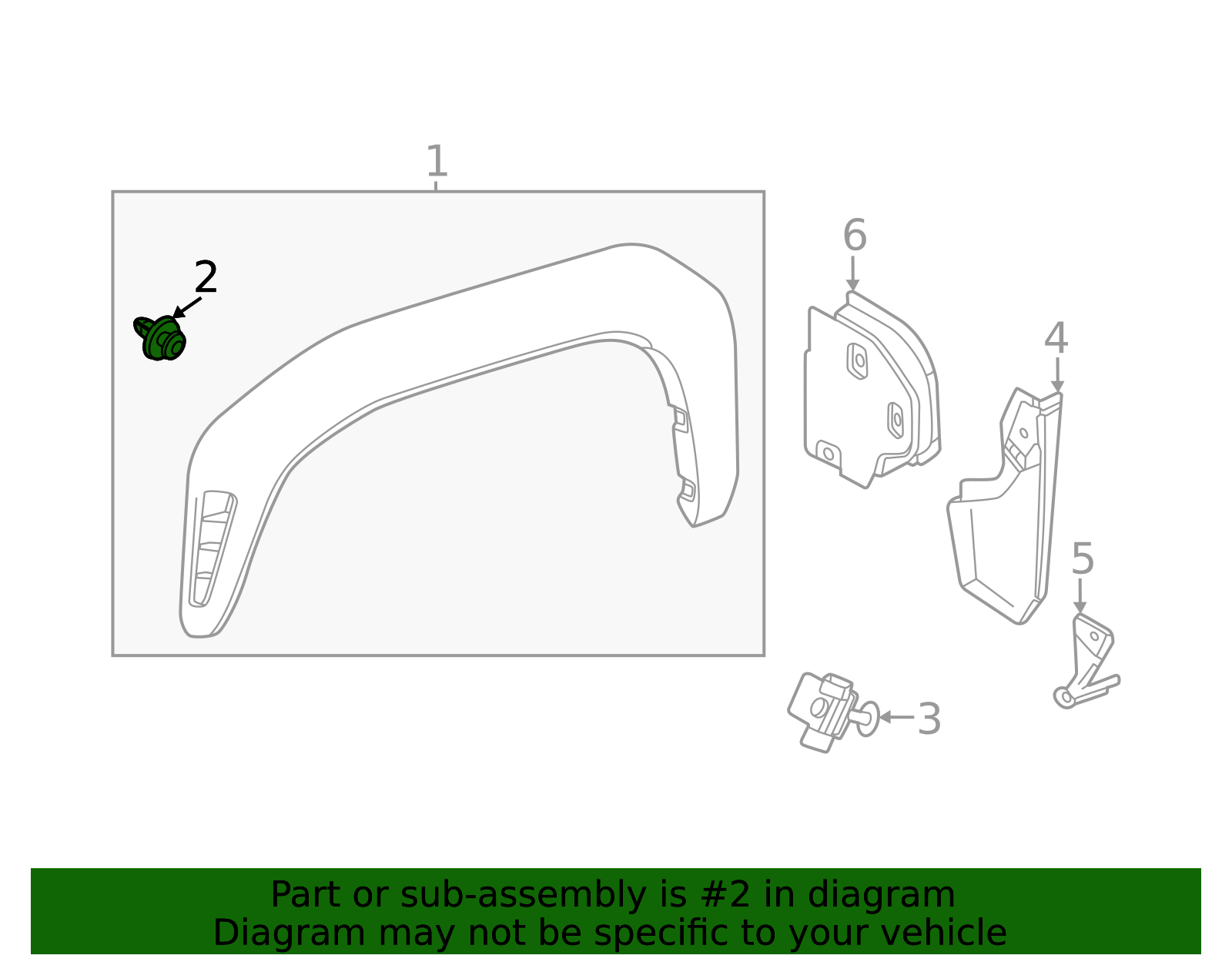 2024-2025 Toyota Wheel Arch Molding Clip 75392-60050 | Toyota