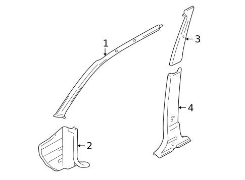 Interior Trim - Pillars for 2001 Mitsubishi Montero #0