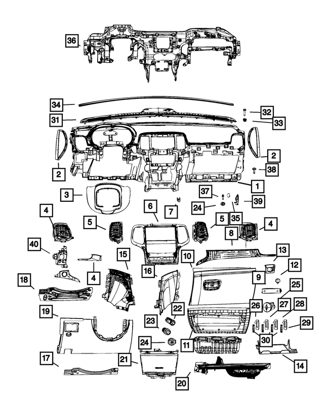 1GF63LC5AF - Interior Trim: Instrument Panel End Cap, Left for Mopar Image