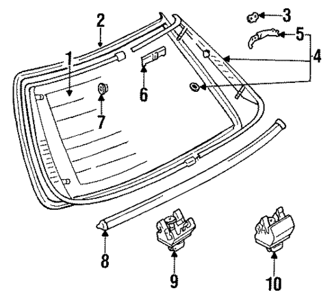 Glass & Hardware - Back for 1990 Toyota Cressida #0