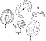 4877262 - Brakes: Drum for Chrysler: Grand Voyager, Town &amp; Country, Voyager | Dodge: Caravan, Grand Caravan Image