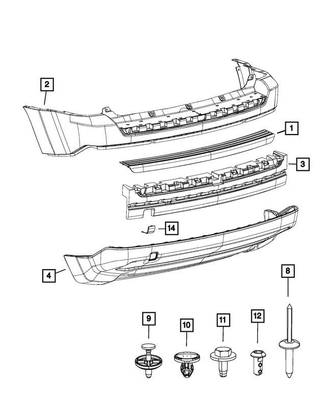 « 68235201AA – Frame, Bumper and Fascia : Revêtement De Pare-chocs Arrière Marchepied pour Mopar Image »