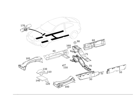 Cable Cover and Cable Ducts for 1999 Mercedes-Benz C230 #0