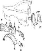 E63Z66281A34A - Body: Lock Pillar for Ford: Tempo | Mercury: Topaz Image