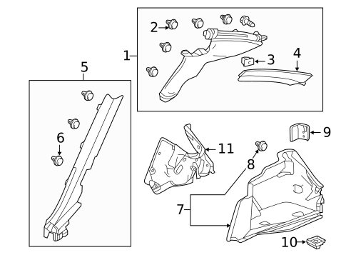 Interior Trim - Quarter Panels for 2016 Acura RLX #0