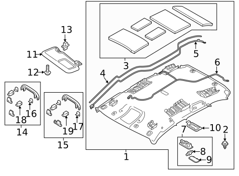 Interior Trim - Roof for 2016 Mazda CX-3 #1
