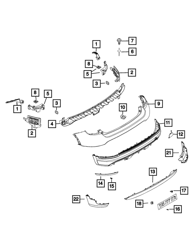 6VM53U00AA - : Rear Upper Fascia for Mopar Image