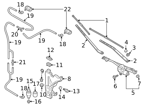 Wiper & Washer Components for 2019 Audi A4 Quattro #0