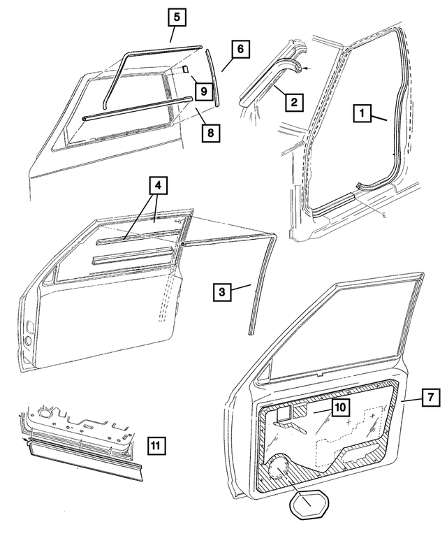 « 55175355AD – Doors and Related Parts : Porte Joint pour Mopar Image »
