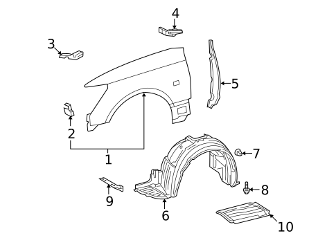 Fender & Components for 2006 Lexus LS430 #0