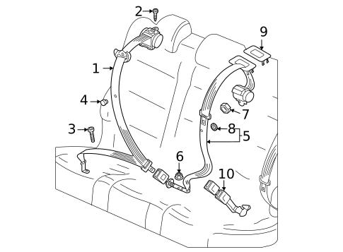 Second Row Seat Belts for 2012 Volkswagen Jetta #0