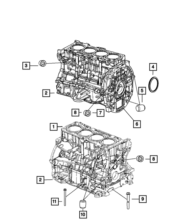 4892823AA - 2.4L Gas; Engine: Cylinder Block Oil Hole Plug for Mopar Image