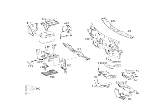 Fire Wall and Connection Parts for 2018 Mercedes-Benz GLA250 #0
