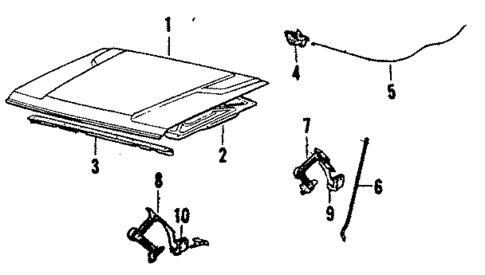 Hood & Components for 1990 Toyota Land Cruiser #0