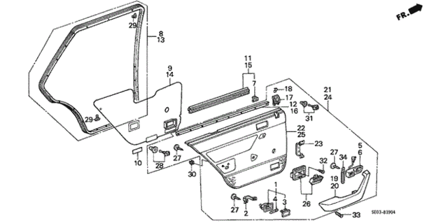 Rear Door Lining (4D) 4DR for 1986 Honda Accord #0