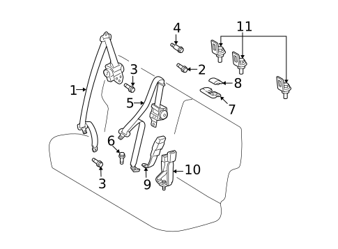 Seat Belt for 2009 Pontiac Vibe #0
