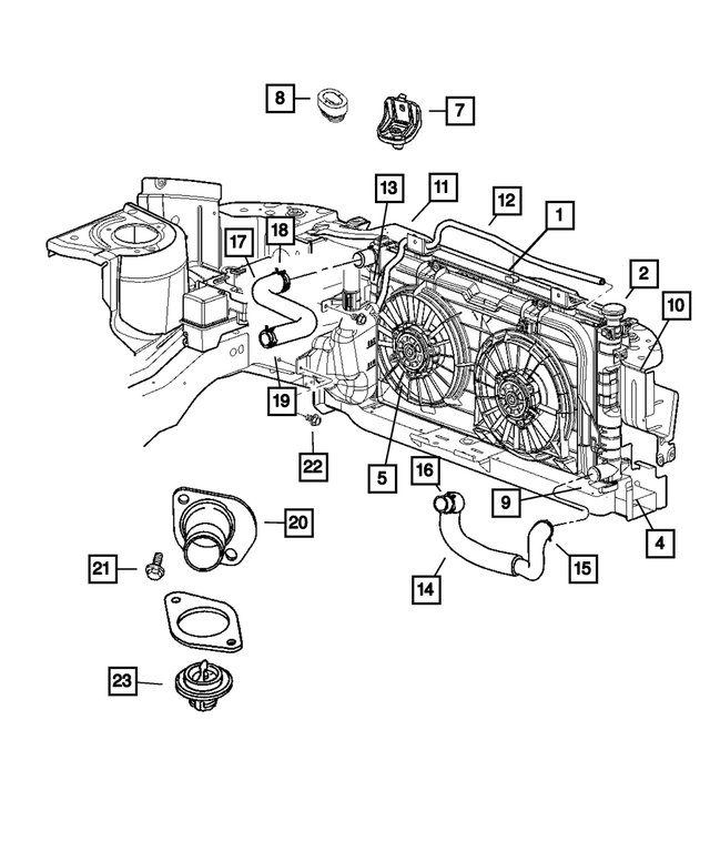 « 5005519AE – Cooling : Traverse Isolateur pour Mopar Image »
