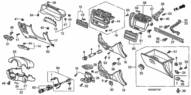 Instrument Garnish for 1997 Honda Civic #0