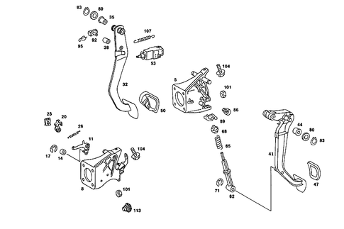 Pedal Assembly with Bearing for 1990 Mercedes-Benz 190E #1