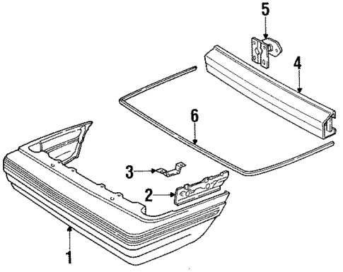 Bumper & Components - Rear for 1988 Ford Tempo #0