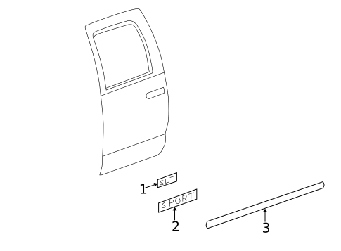 Exterior Trim - Rear Door for 2003 Dodge Ram 3500 #0
