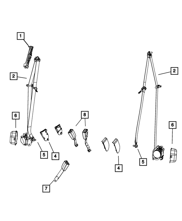 1SV08DW1AH - Restraints: Front Seat Belt, Right for Mopar Image image