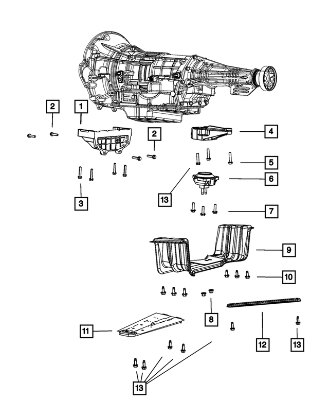 4578844AA - 545RFE; 5-Speed; Automatic Transmission: Transmission Mount Bracket for Mopar Image image
