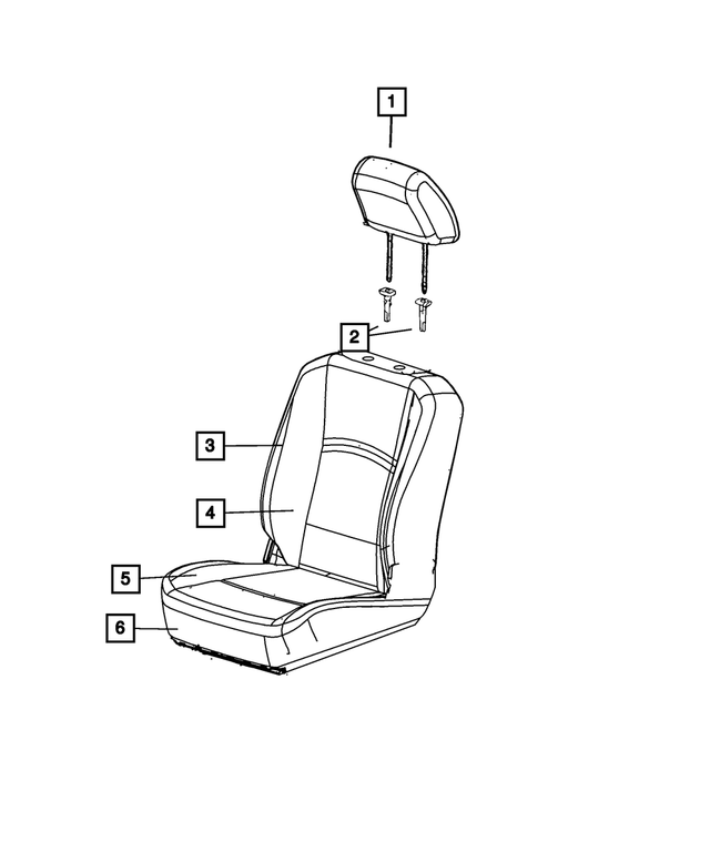 7JE001L1AA - Interior Trim: Front Headrest for Mopar Image