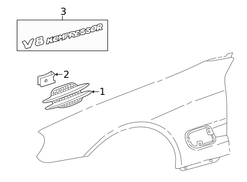 Exterior Trim - Fender for 2009 Mercedes-Benz SL63 AMG #0