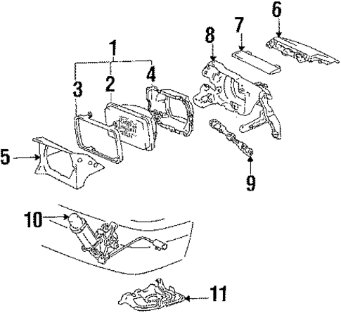 Headlamp Components for 1987 Toyota Celica #0