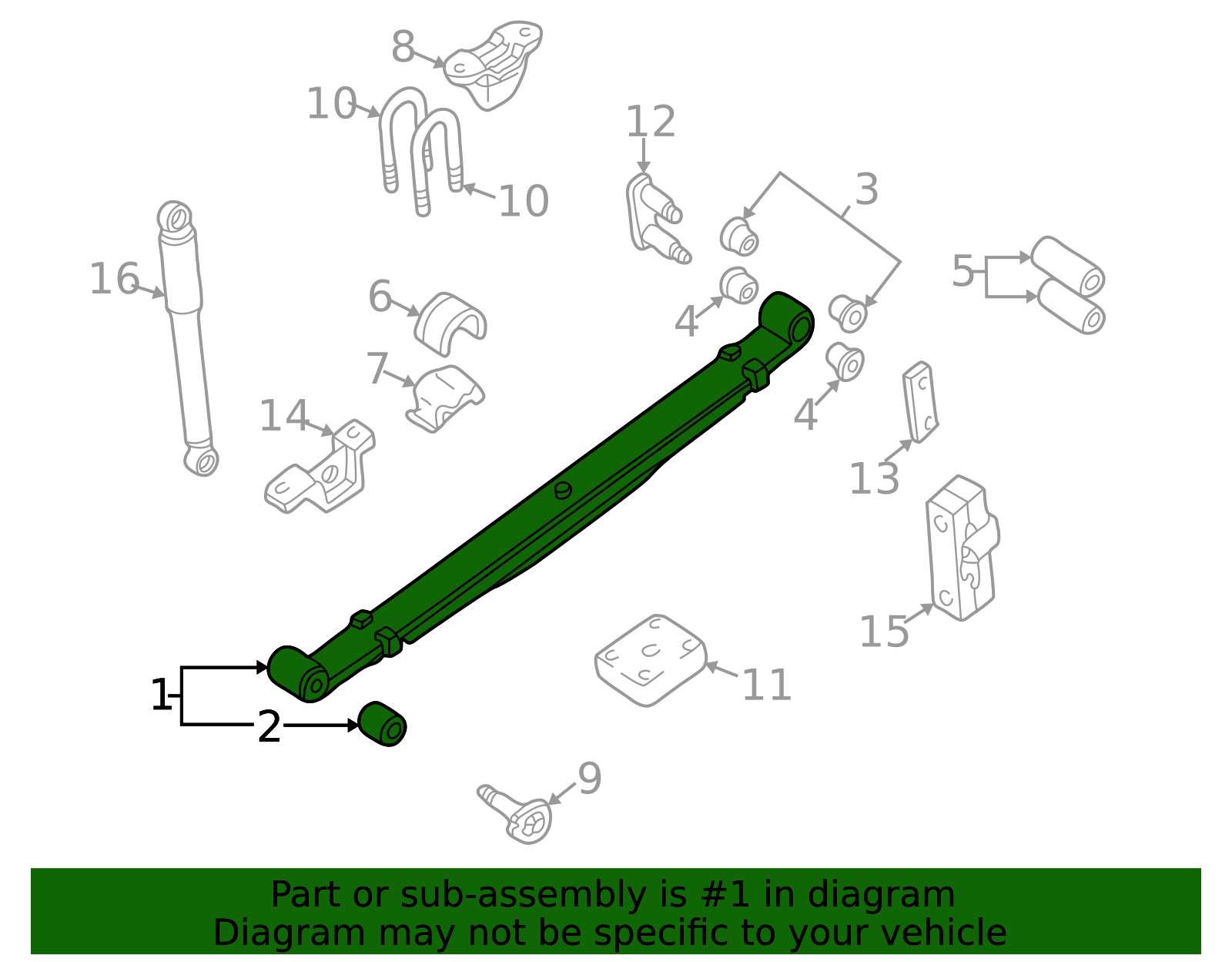 Spring Asm Leaf 2002-2004 Nissan Frontier Leaf Spring Assembly 55020-9Z501 | Nissan ...