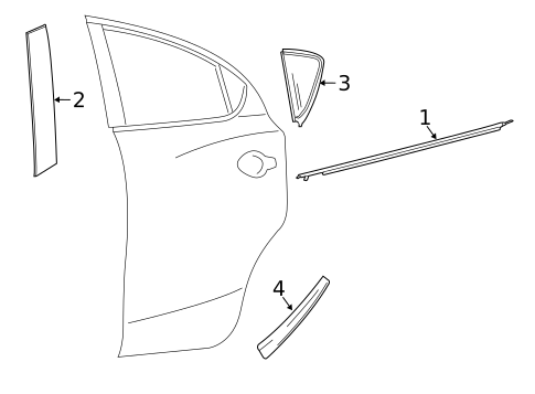 Exterior Trim - Rear Door for 2018 Toyota Yaris iA #0