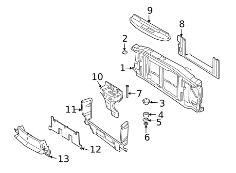 Radiator Support for 2002 Oldsmobile Bravada #1