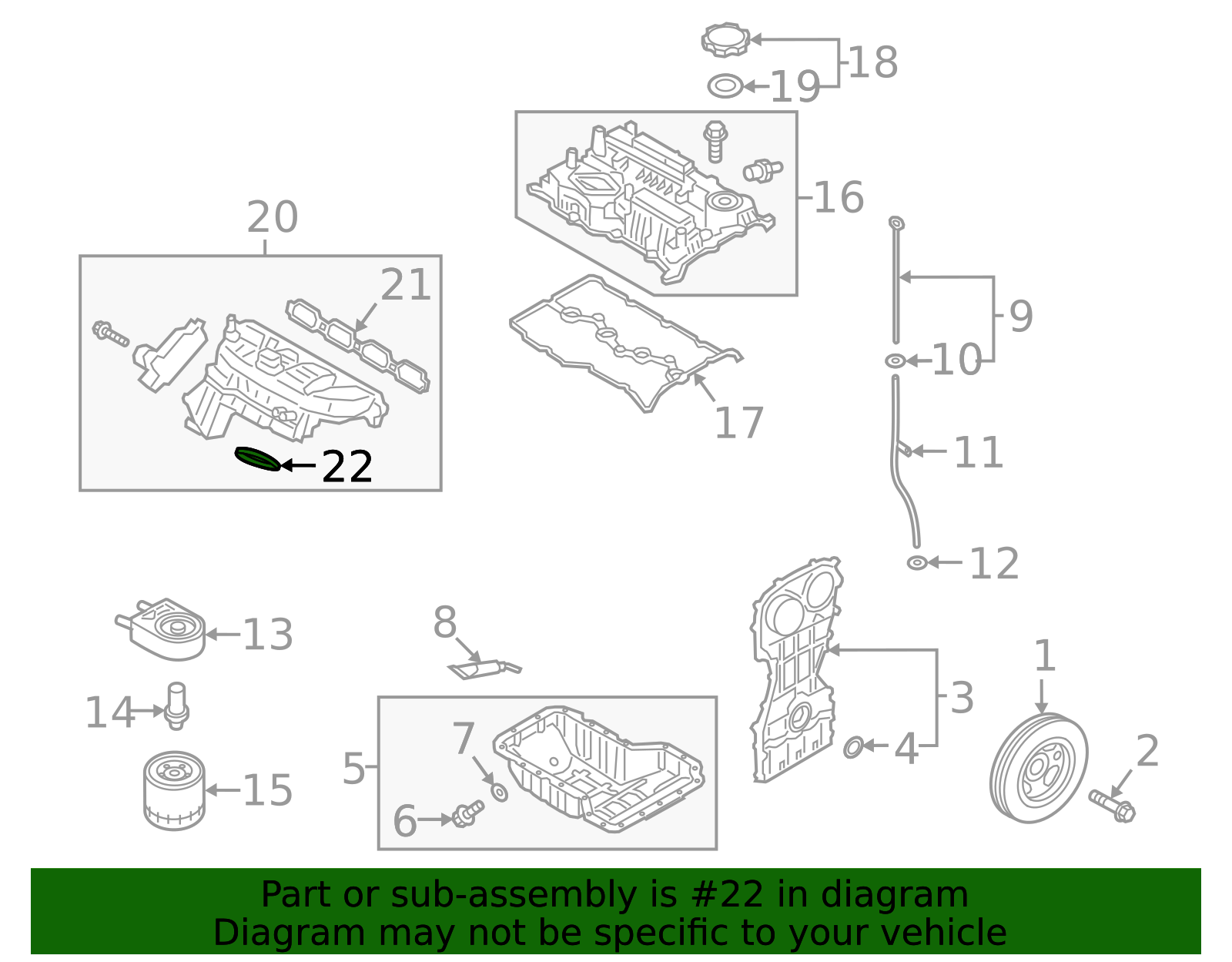 28313-2CTA0 - Intake Manifold Seal 2018-2021 Kia Stinger | Kia Parts ...