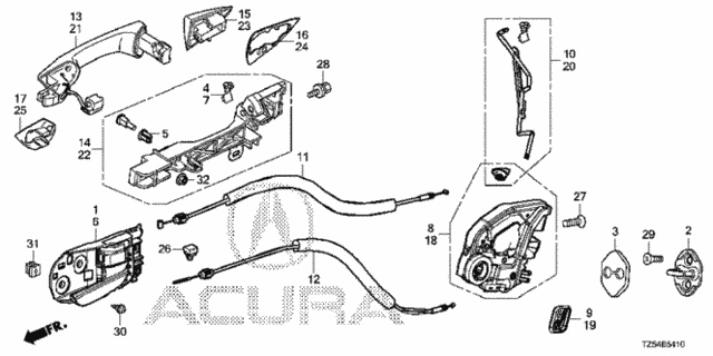Rear Door Locks - Outer Handle for 2014 Acura MDX #0