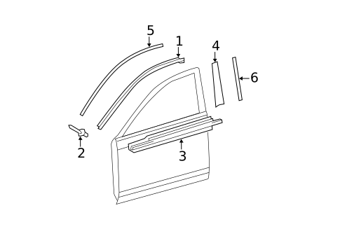 Exterior Trim - Front Door for 2010 Toyota Camry #0