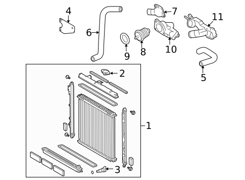 Radiator & Components for 2009 Toyota Sequoia #0
