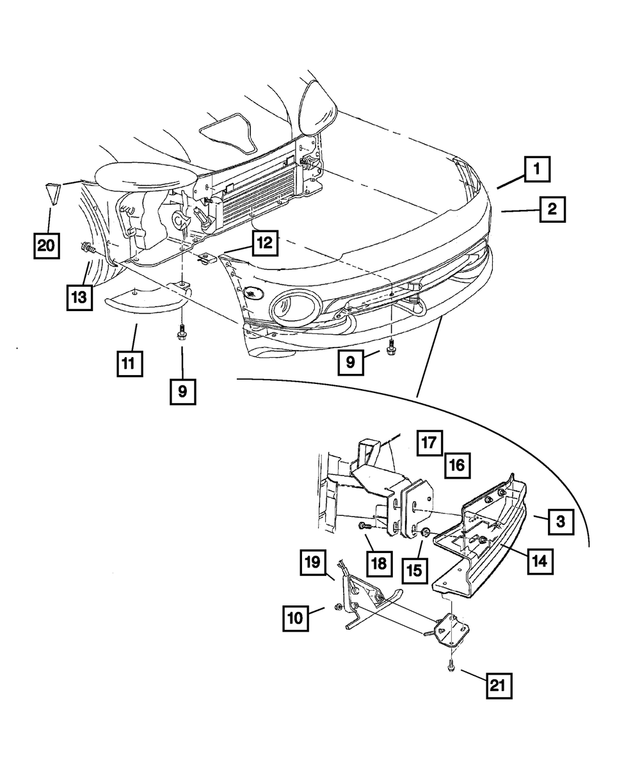 5014539AB - Frames and Bumpers: Front Fascia for Mopar Image