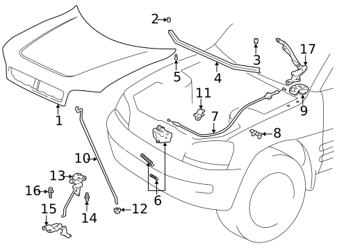 Hood & Components for 1997 Toyota RAV4 #0