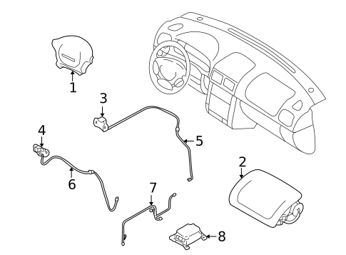 Air Bag Components for 2000 Subaru Impreza #0