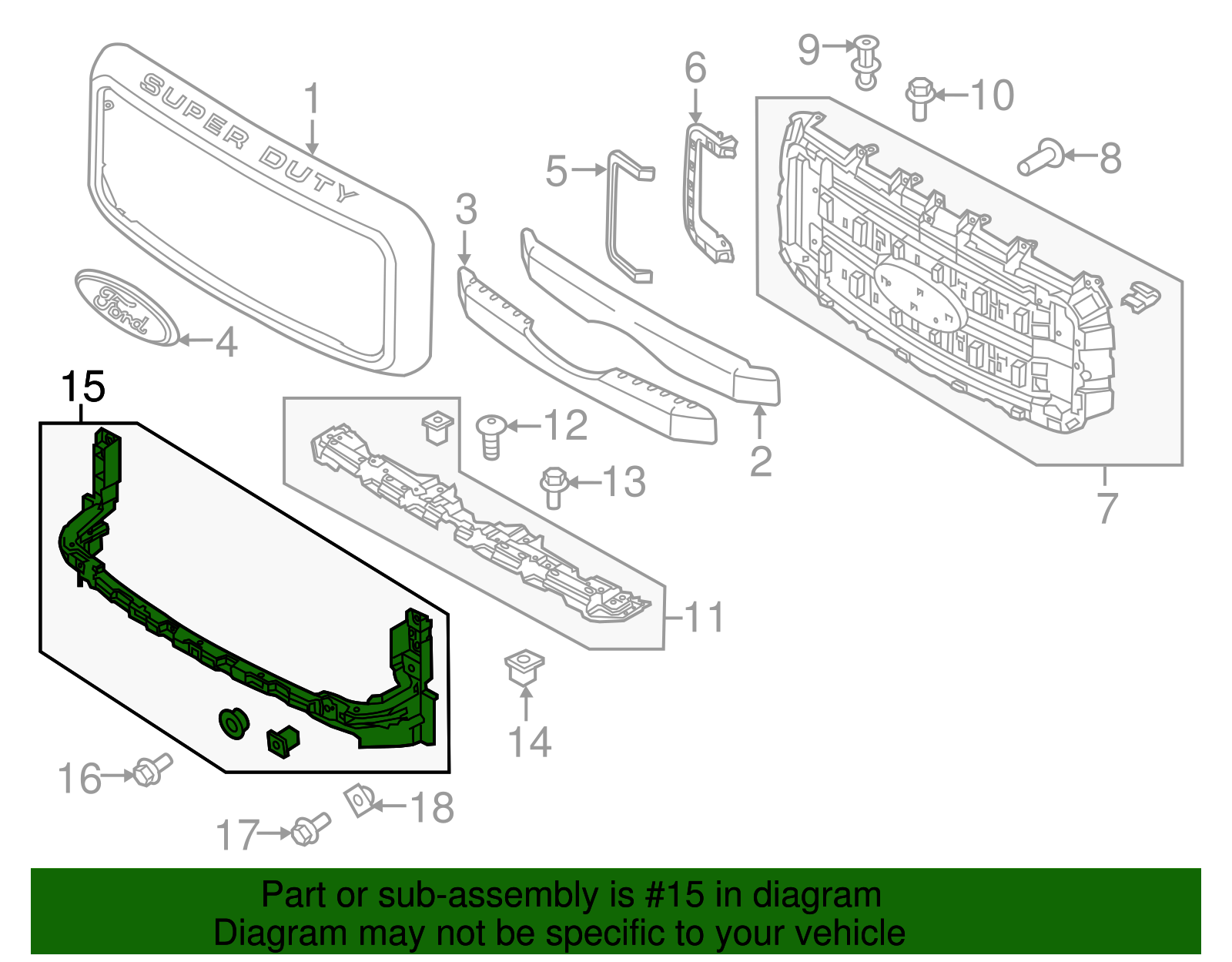 11 thru 16 Super Duty F-250 F-350 OEM Genuine Ford Lower