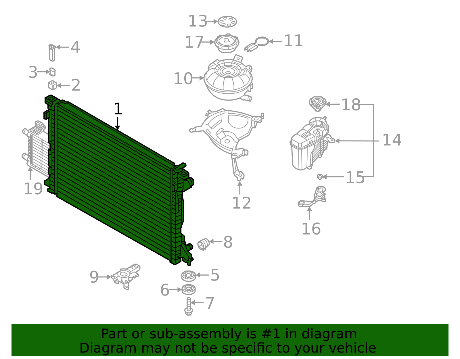 8W0-121-251-AA - Radiator 2020-2025 Audi | Audi OEM Parts Guy