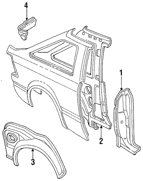 Inner Structure & Rails for 1987 Mercury Lynx #0