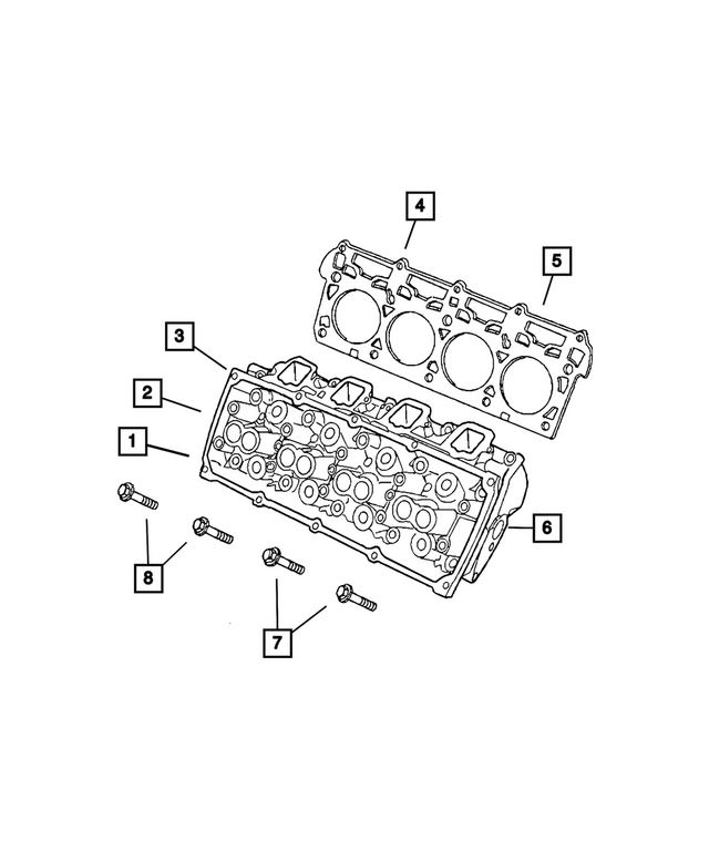 R8225257AA - 5.7L Gas; Engine: Engine Cylinder Head Assembly, Left Side, Remanufactured for Mopar Image